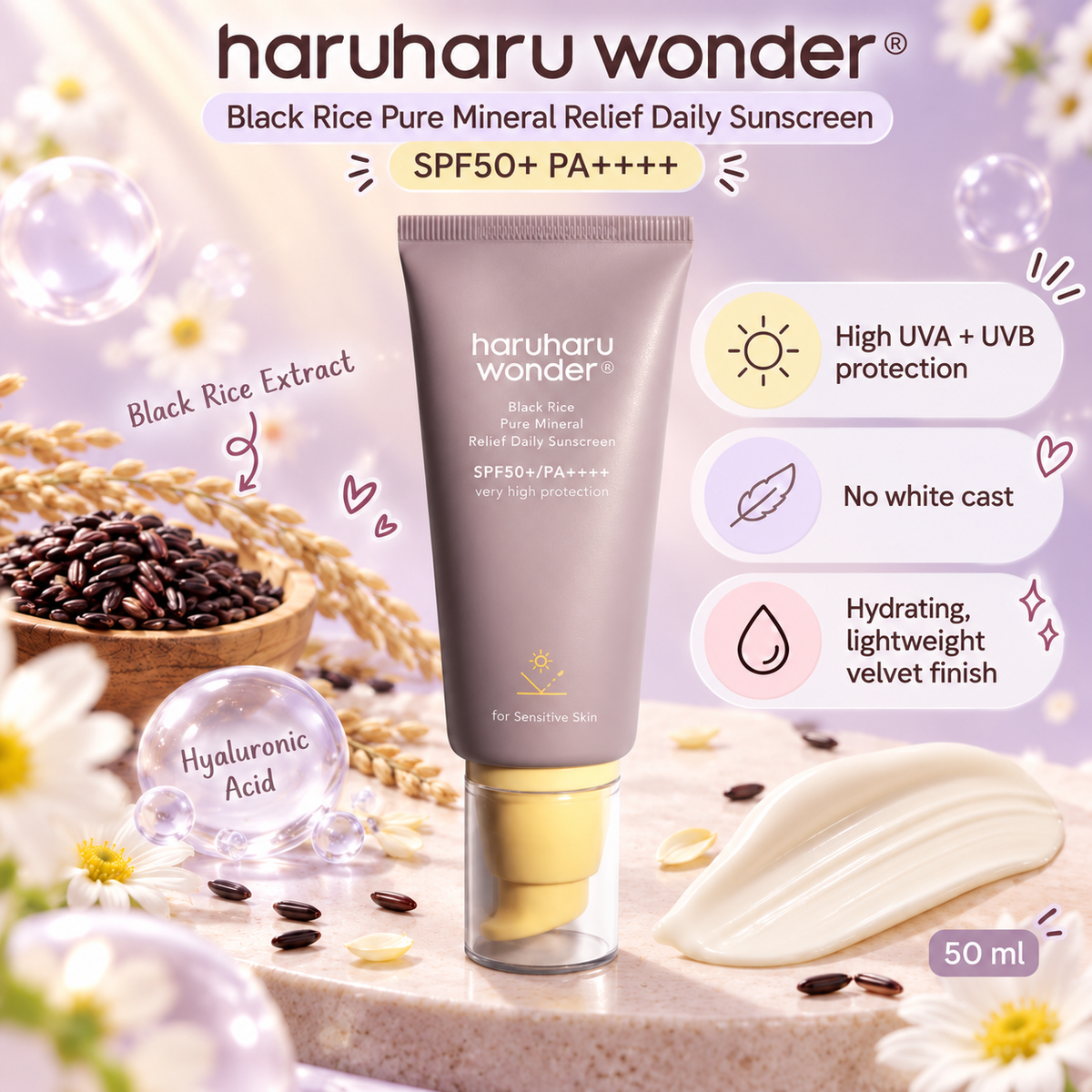 haruharu Wonder Black Rice Pure Mineral Relief Daily Sunscreen