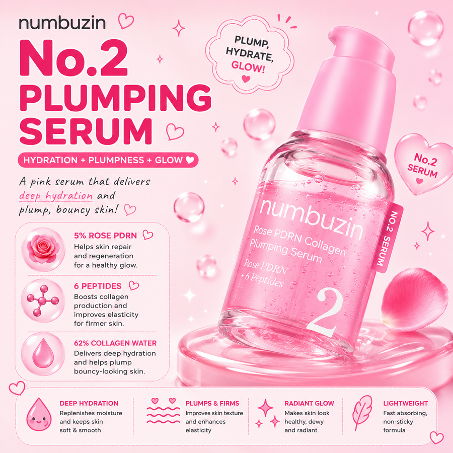 Numbuzin No.2 Rose PDRN Collagen Plumping Serum
