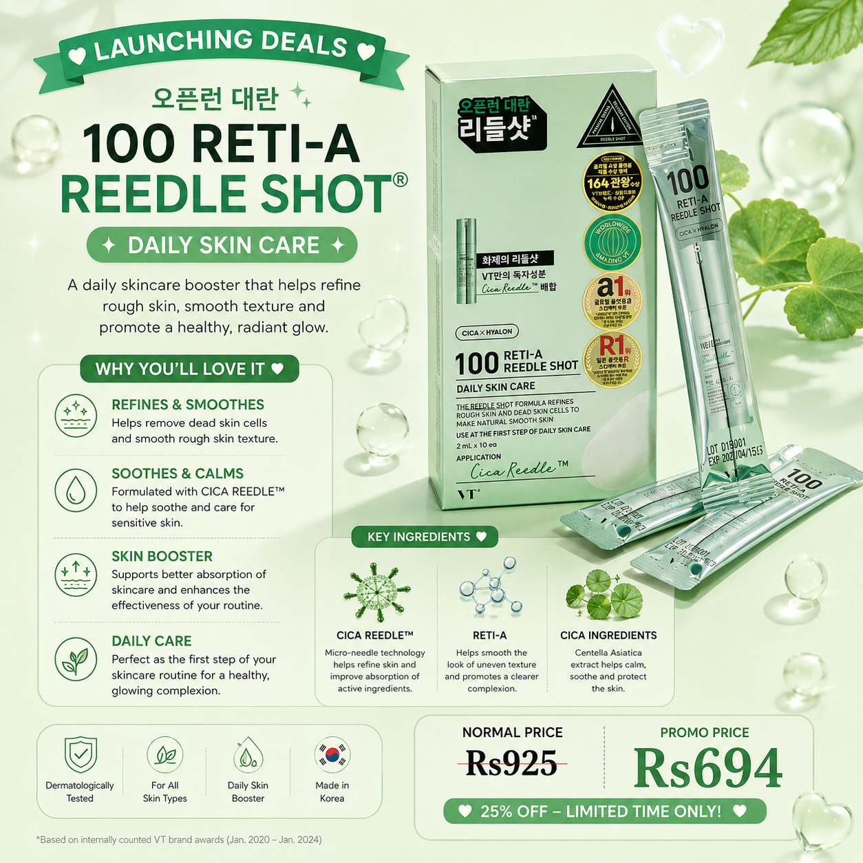 VT Cosmetics Reti-A Reedle Shot 100 (2ml x 10ea)