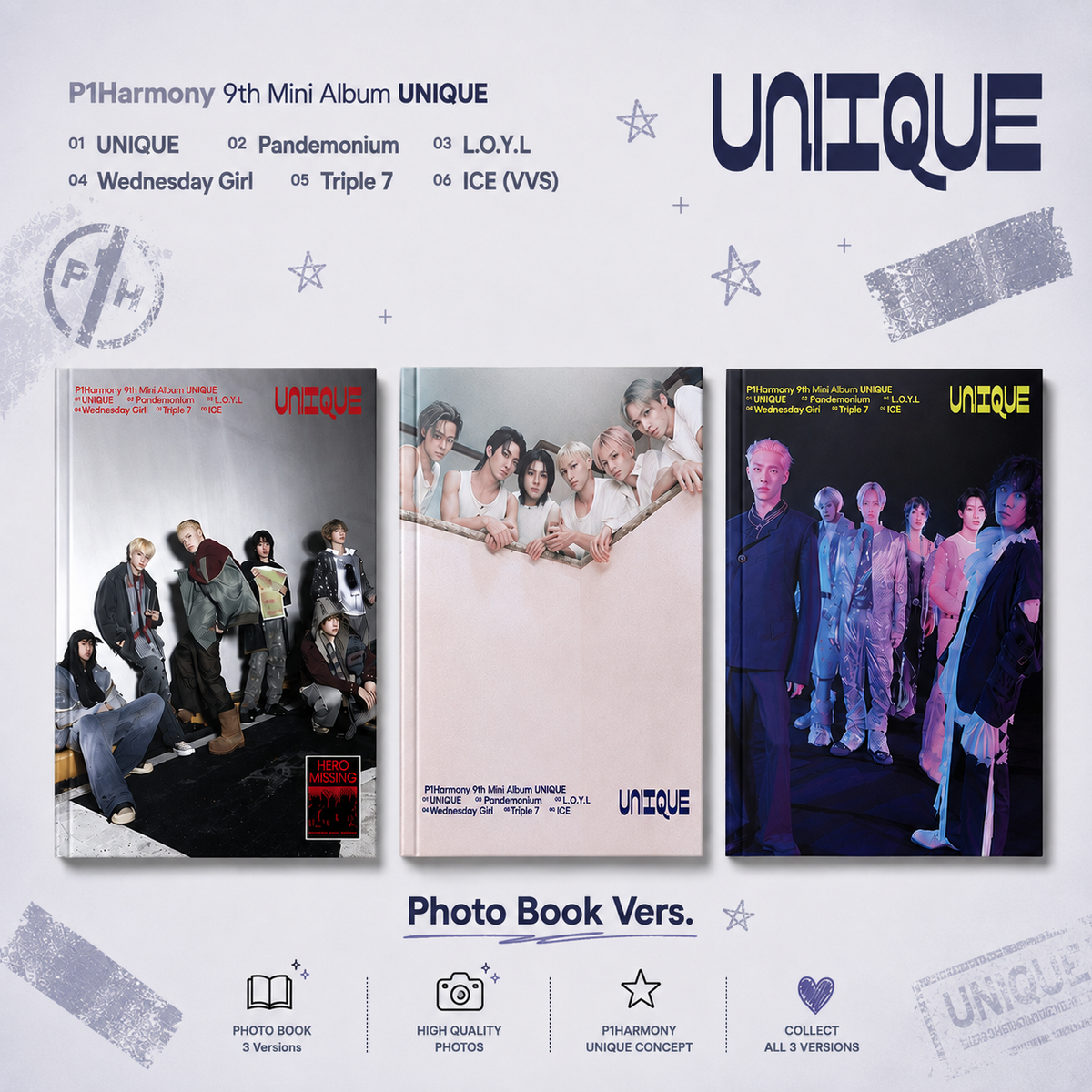 P1Harmony - UNIQUE 9th Mini Album (Random Vers.)