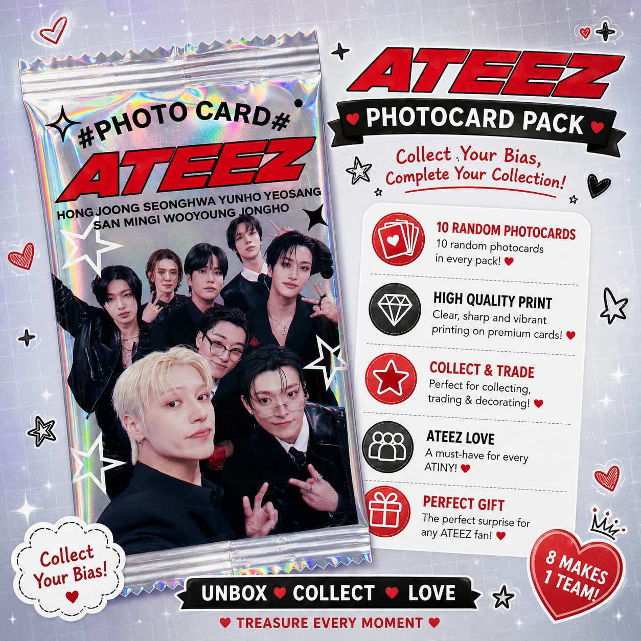 Ateez Photocard Pack 10X