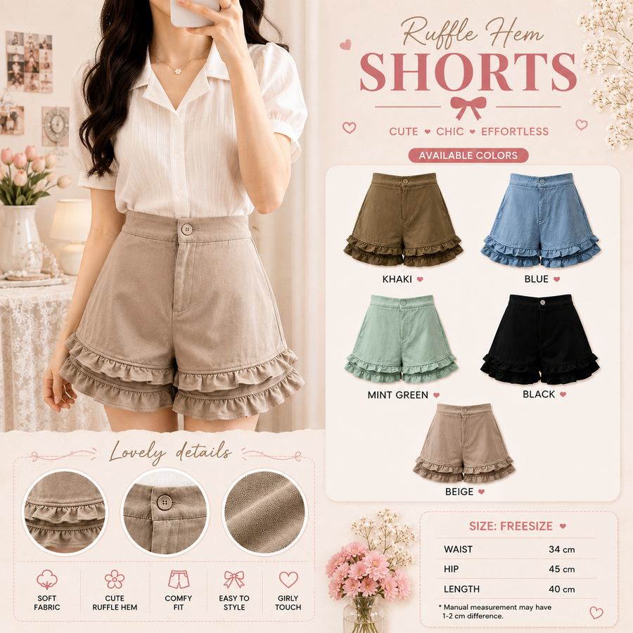 Ruffle Hem Shorts