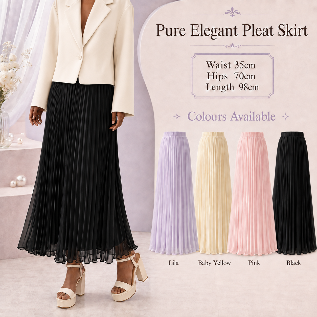Pure Elegant Pleat Skirt