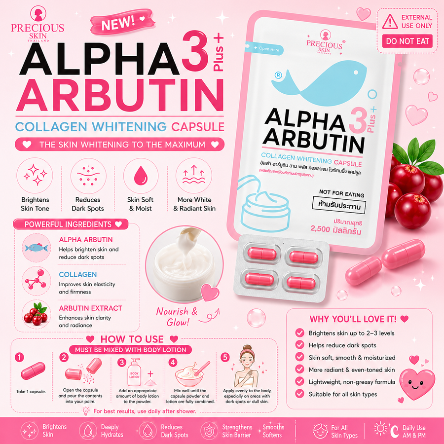 Precious Skin Alpha Arbutin 3 Plus Collagen Capsule (x10)