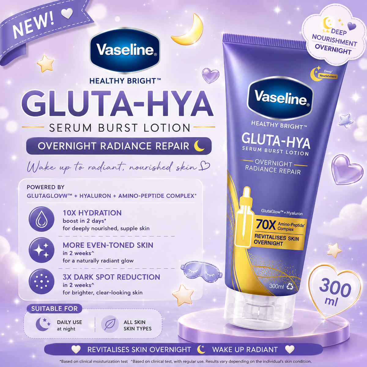 VASELINE Gluta-Hya Serum Burst Lotion Overnight
