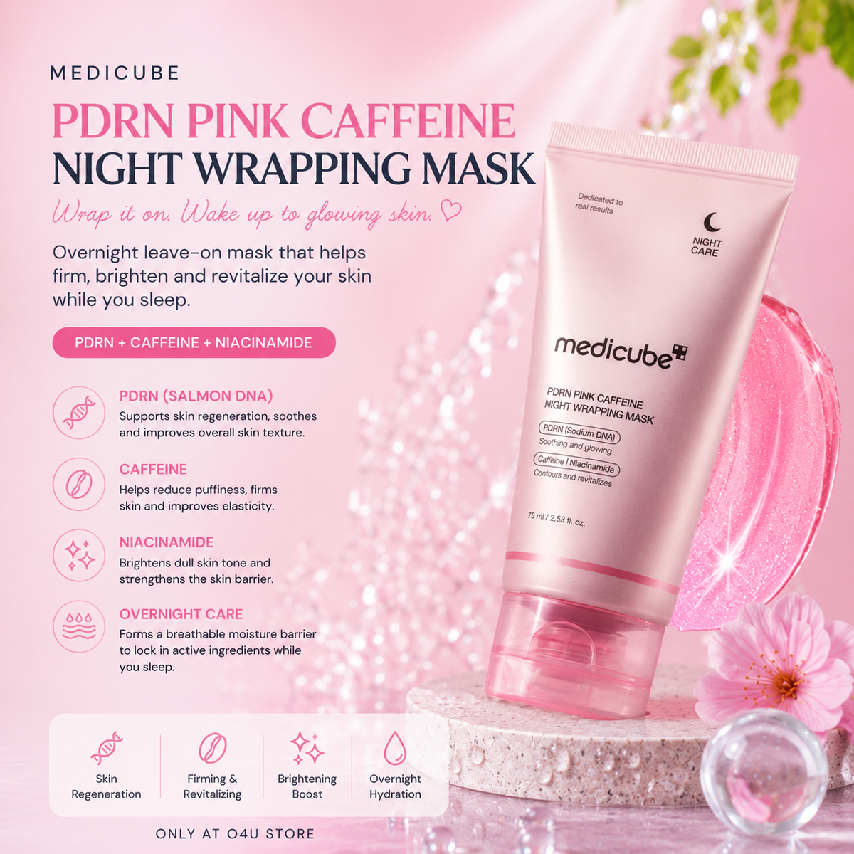 Medicube PDRN Pink Caffeine Night Wrapping Mask 75ml