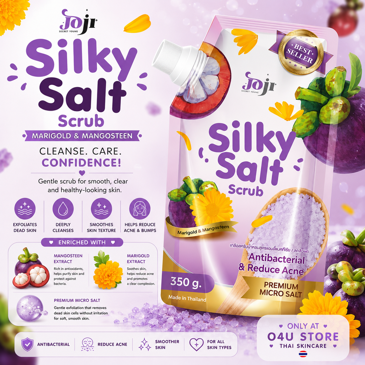 Joji Silky ANTIBACTERIAL & REDUCE ACNE Salt Scrub