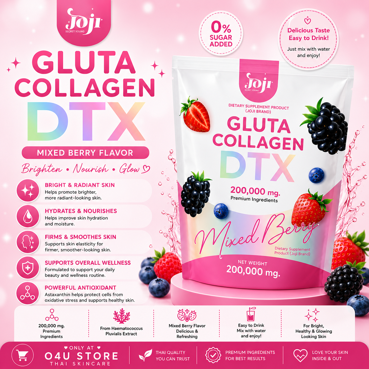 Joji GLUTA COLLAGEN DTX (SUGAR FREE) Dietary Supplement