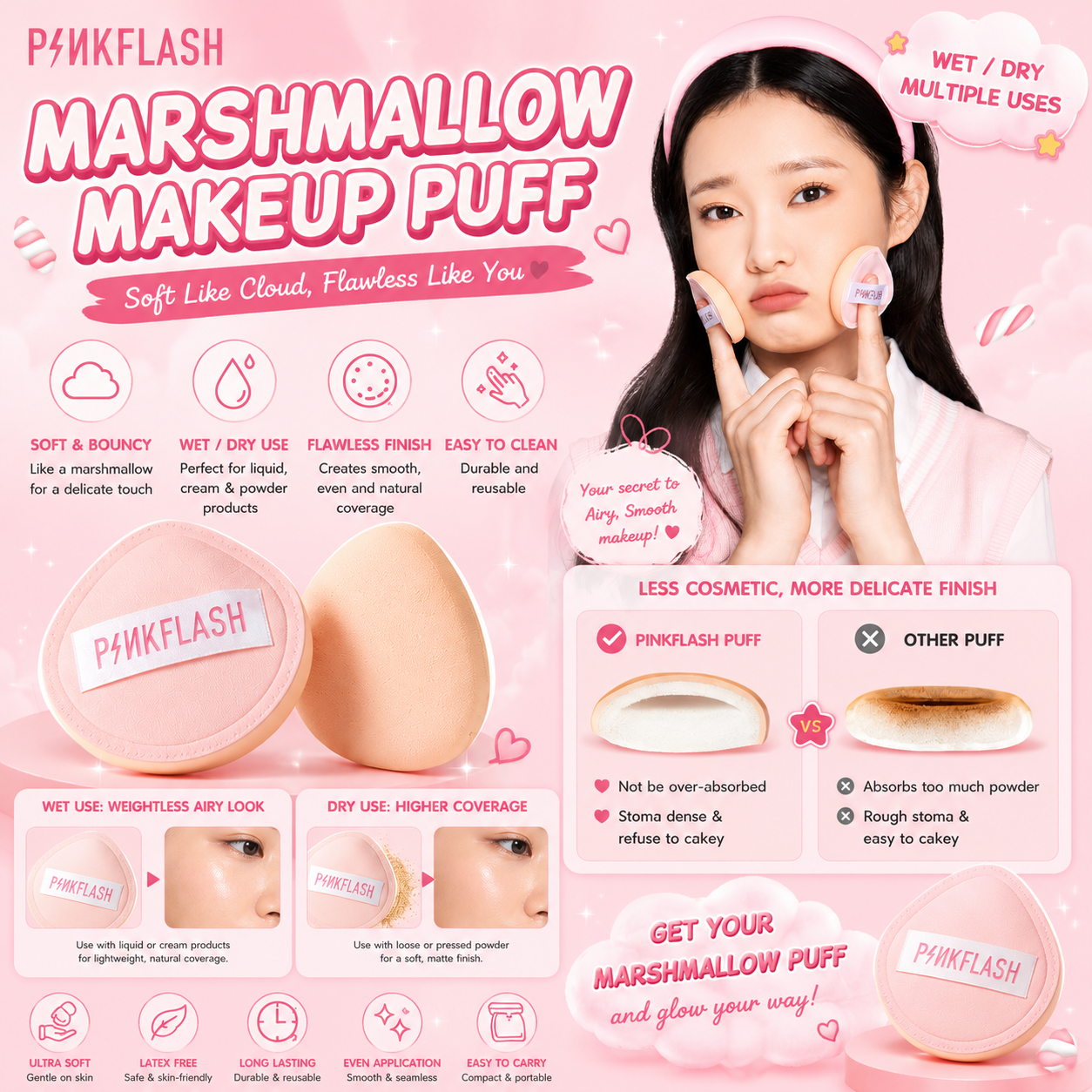 Pinkflash Make Up Puff