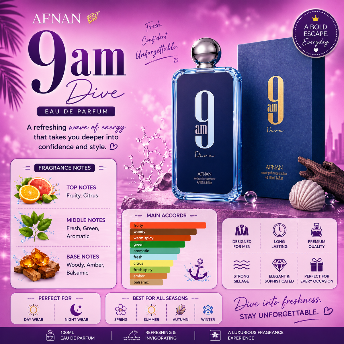 Afnan 9AM Dive – Eau de Parfum 100ml