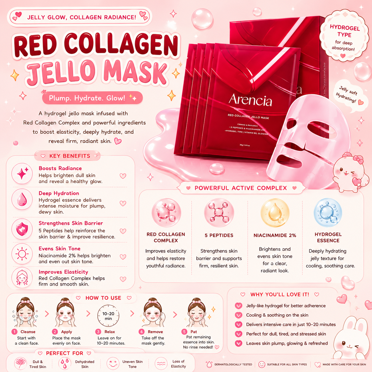 Arencia Red Collagen Jello Mask