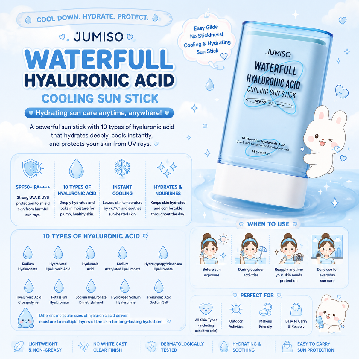 JUMISO Waterfull Hyaluronic Acid Cooling Sun Stick