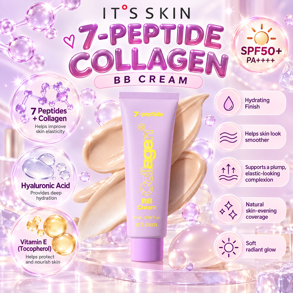 It's Skin 7 Peptide Collagen BB cream SPF50+ PA++++