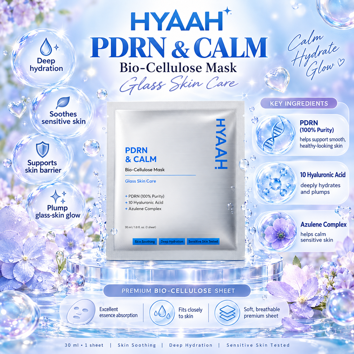 Hyaah PDRN & Calm Biocellulose Mask