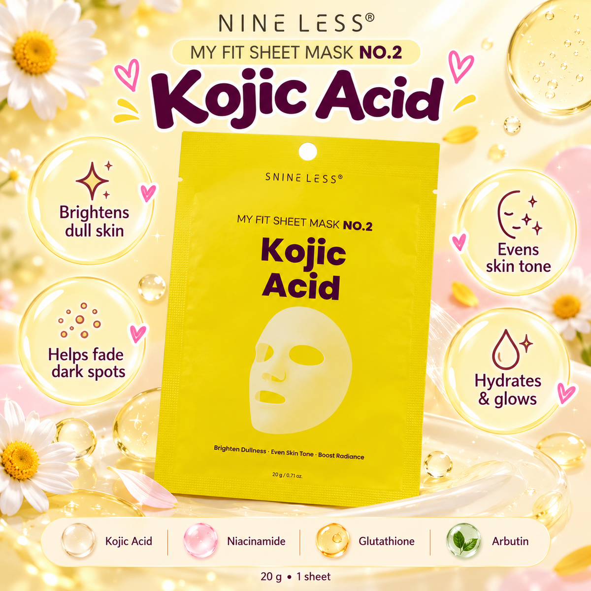 Nineless My Fit No2. Kojic Acid Mask Sheet