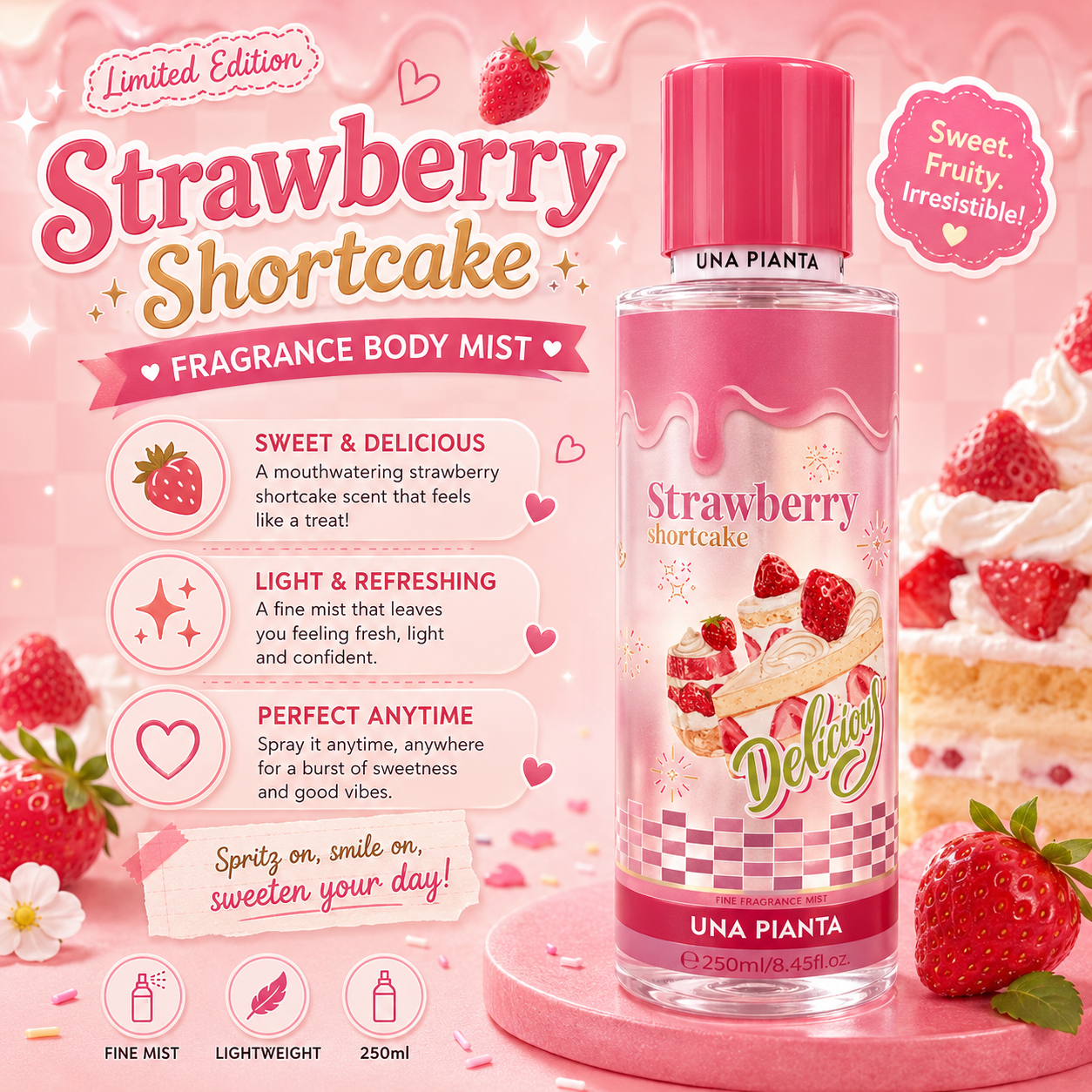 Strawberry Shortcake Delicious Fragrance Body Mist