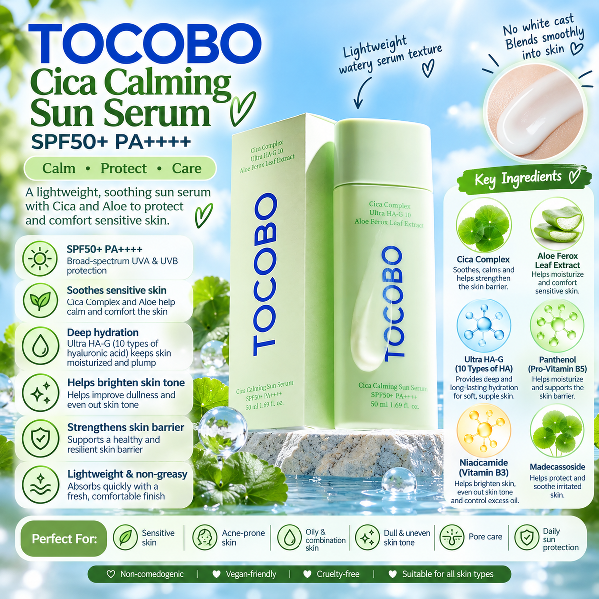 Tocobo Cica Calming Sun Cream SPF50+ PA++++